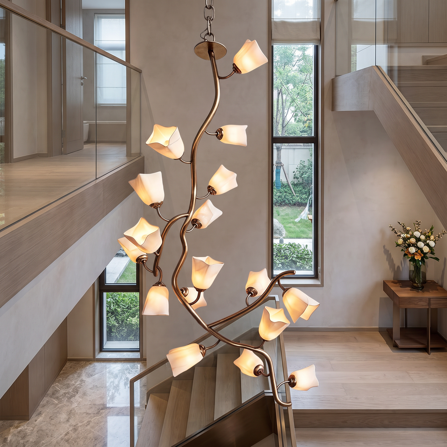 Fleur branch pendant chandelier lifestyle 3