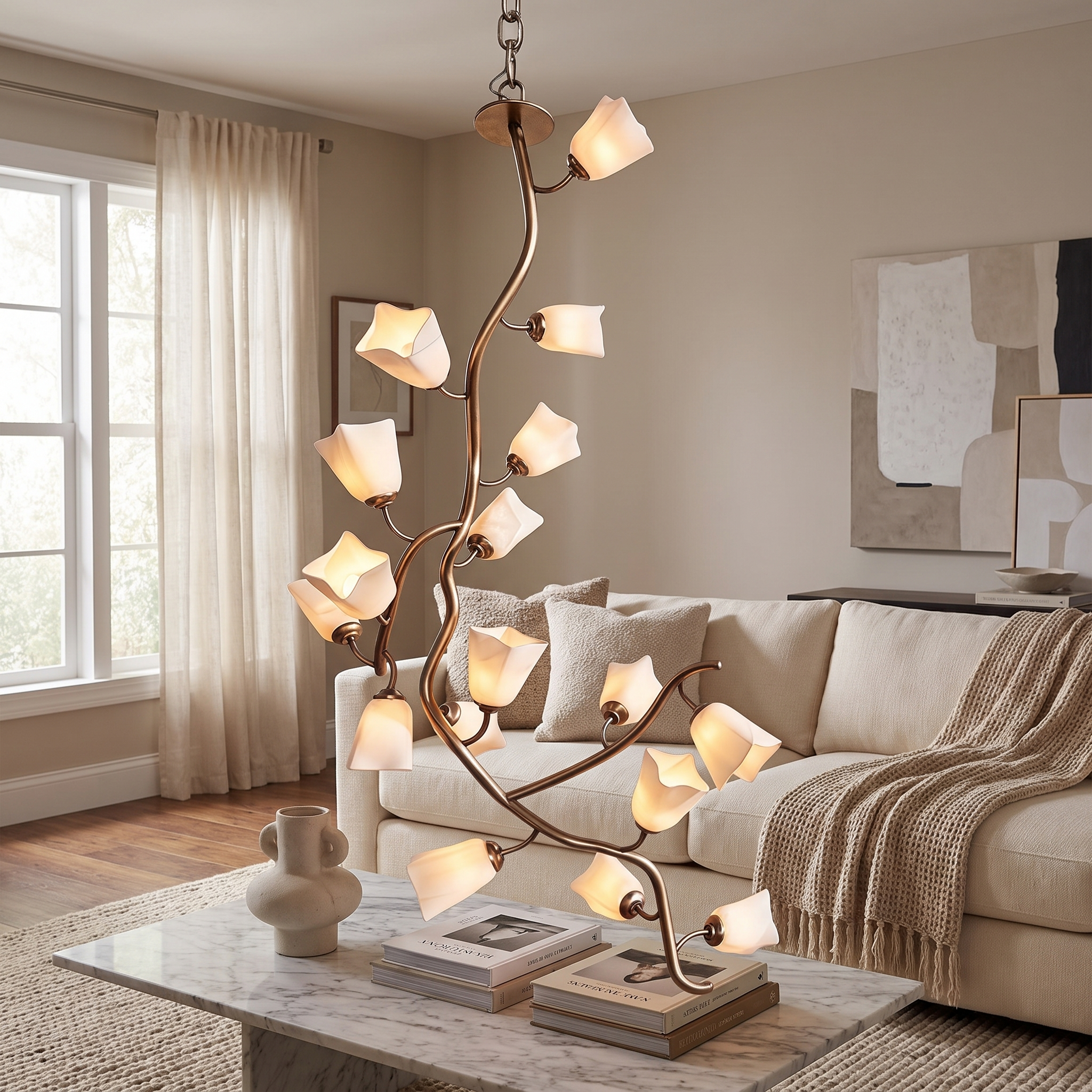 Fleur branch pendant chandelier lifestyle 4
