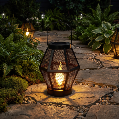 Wick solar mesh lantern lifestyle 3