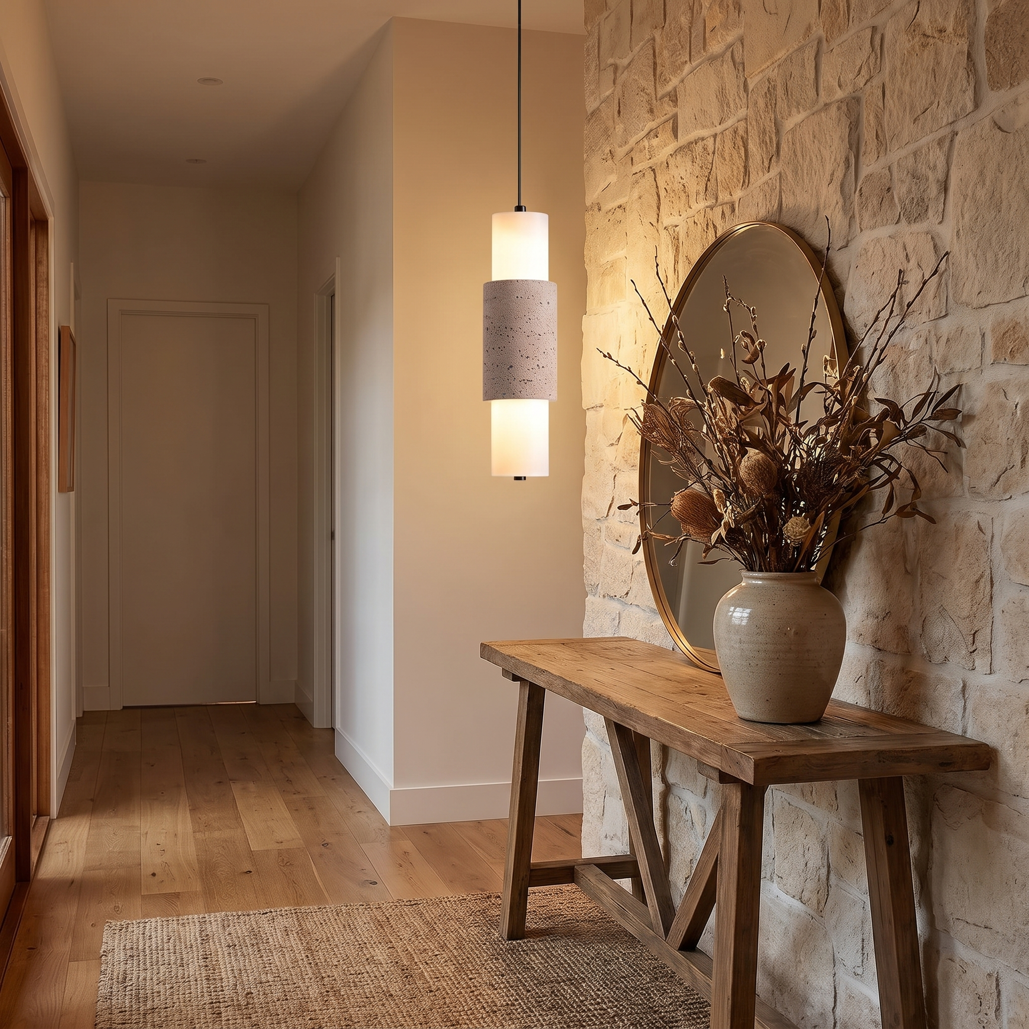 Brenna Travertine Pendant Light lifestyle