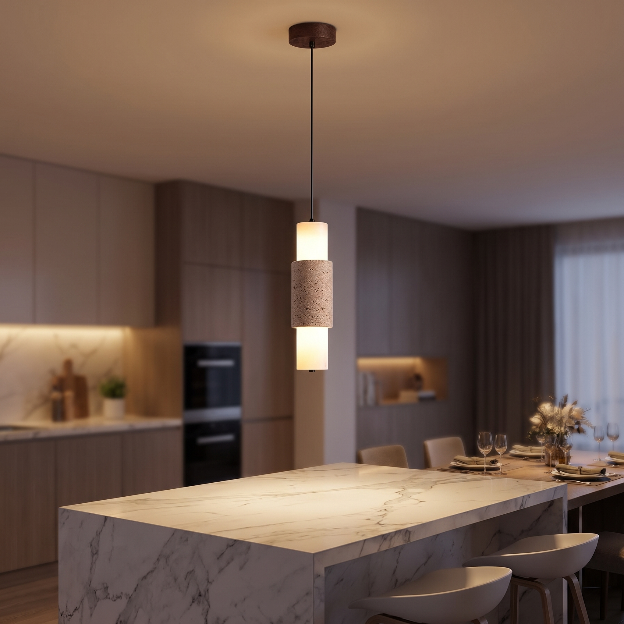 Brenna Travertine Pendant Light lifestyle