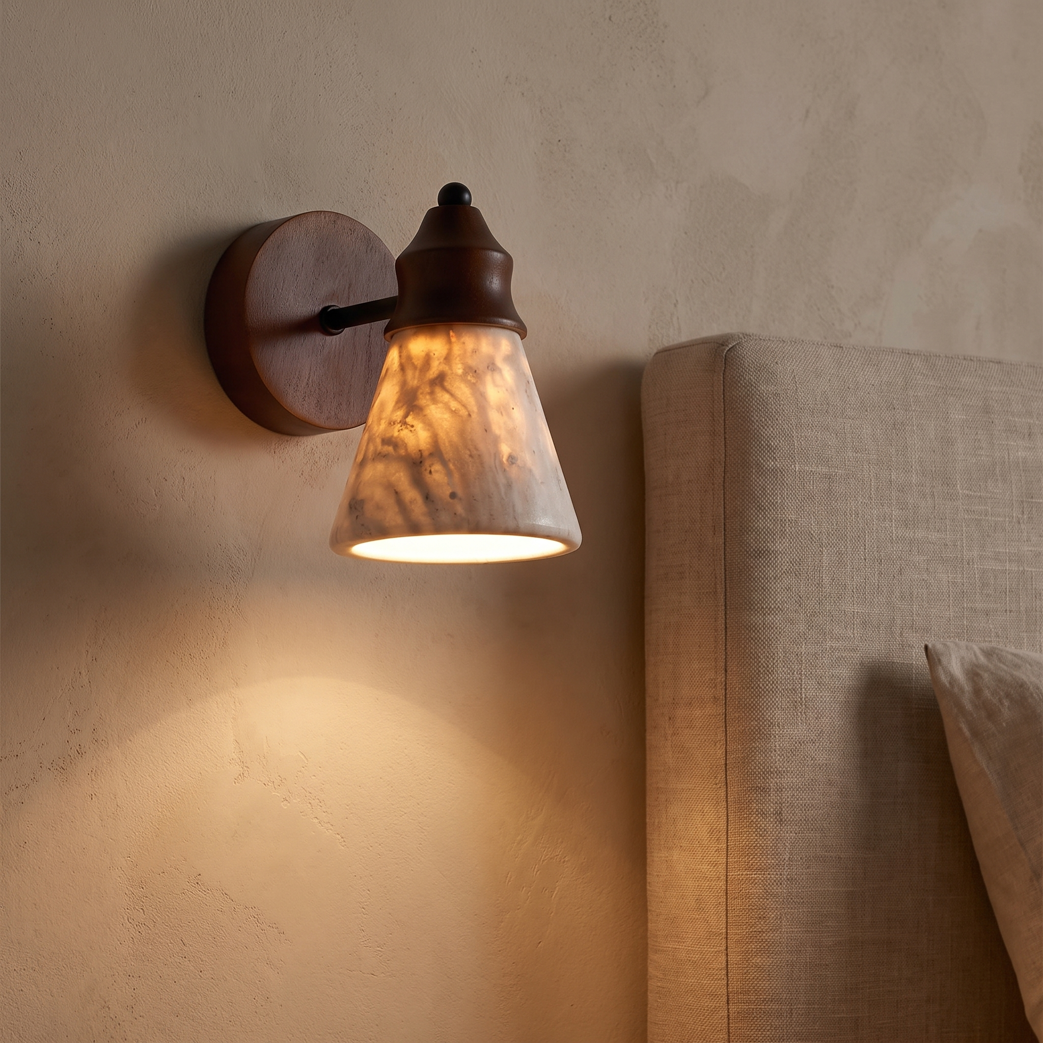 Aldan Travertine Wall Sconce lifestyle