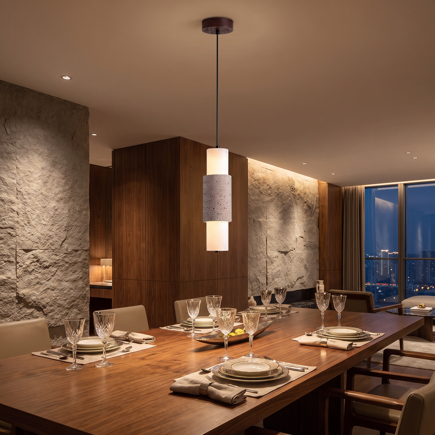 Brenna Travertine Pendant Light lifestyle