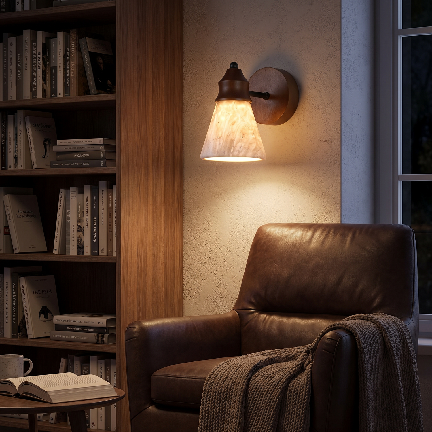 Aldan Travertine Wall Sconce lifestyle