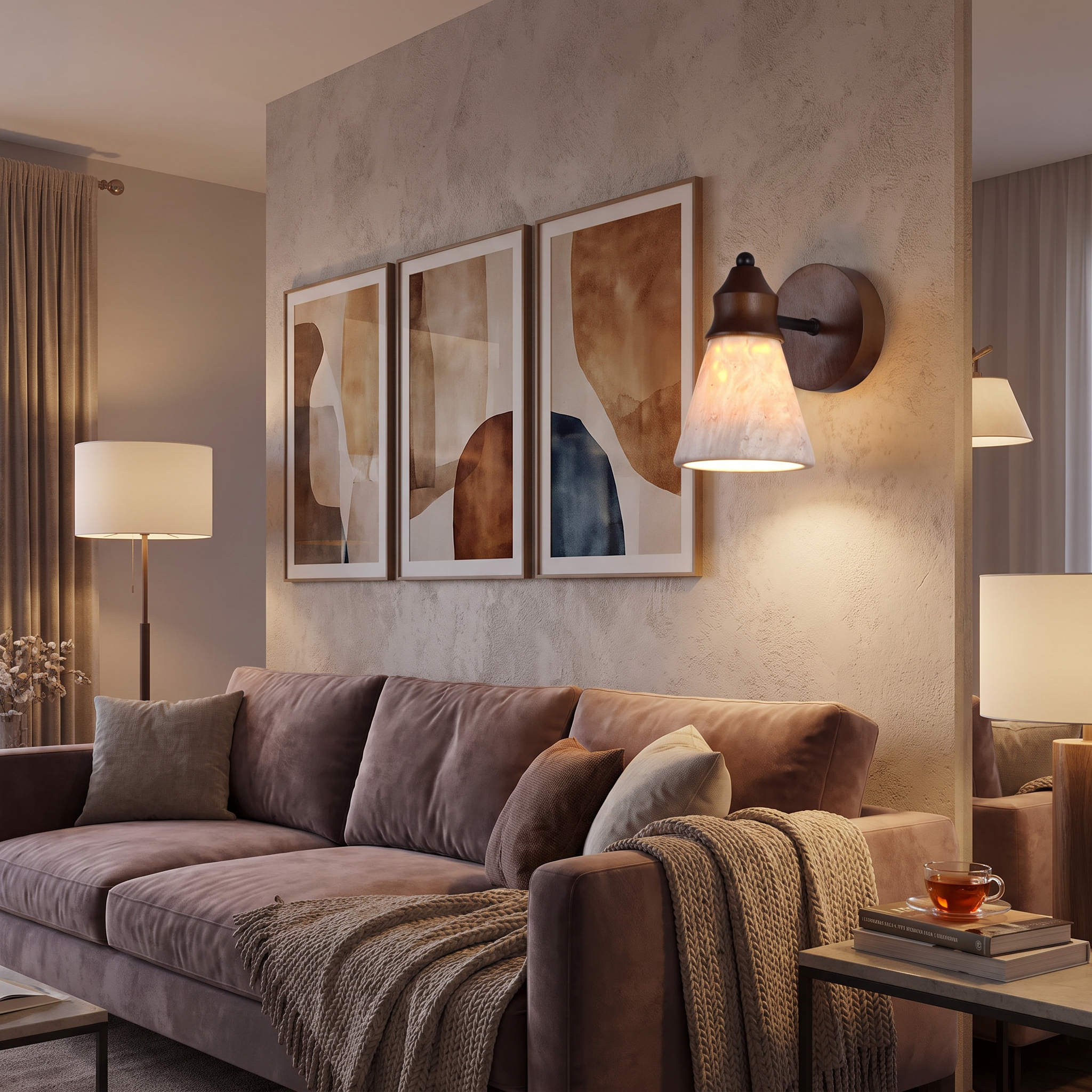 Aldan Travertine Wall Sconce lifestyle