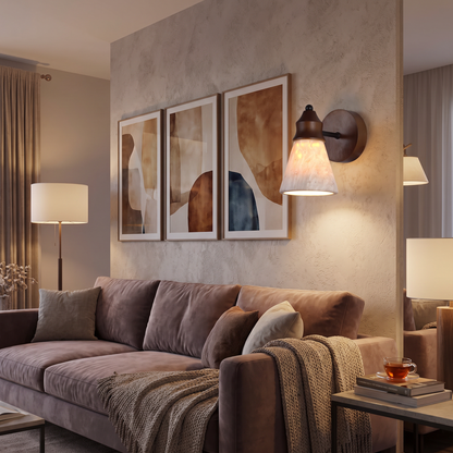 Aldan Travertine Wall Sconce lifestyle