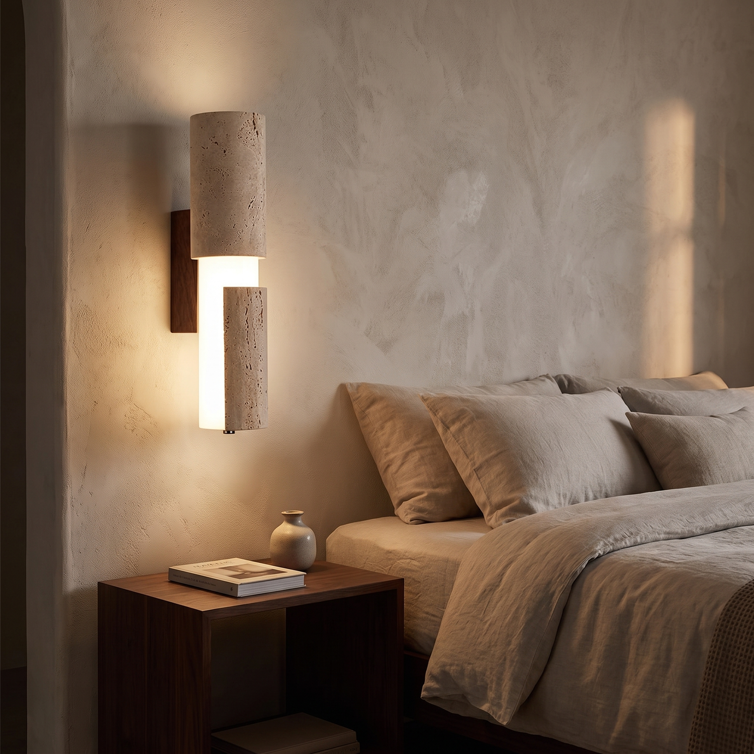 Devon Travertine Wall Light lifestyle