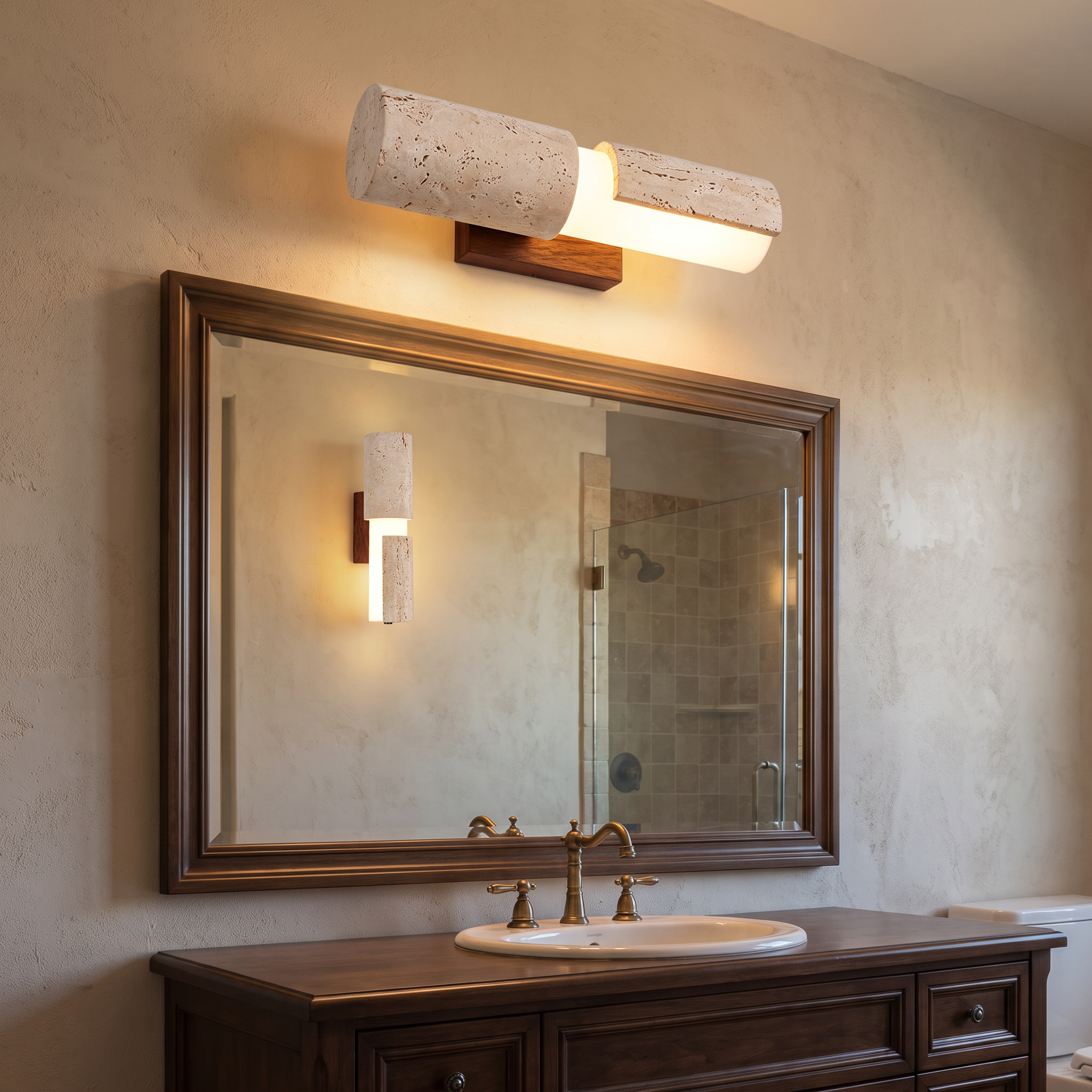 Devon Travertine Wall Light lifestyle