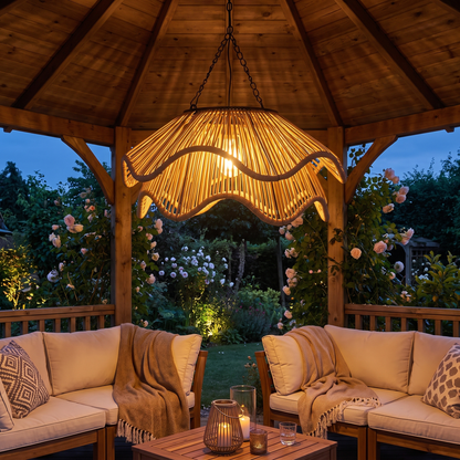 Tinsley Woven Outdoor Pendant Double-Layer lifestyle