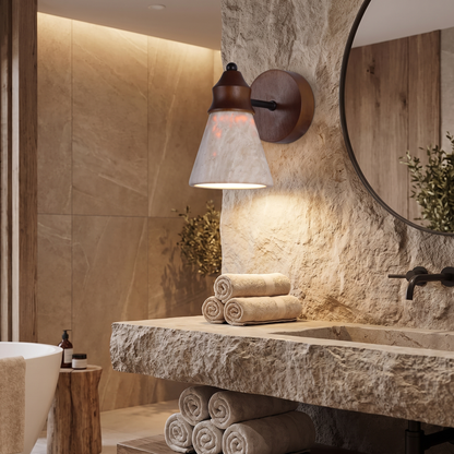Aldan Travertine Wall Sconce lifestyle