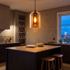 Nyla Glass Pendant Light Amber lifestyle