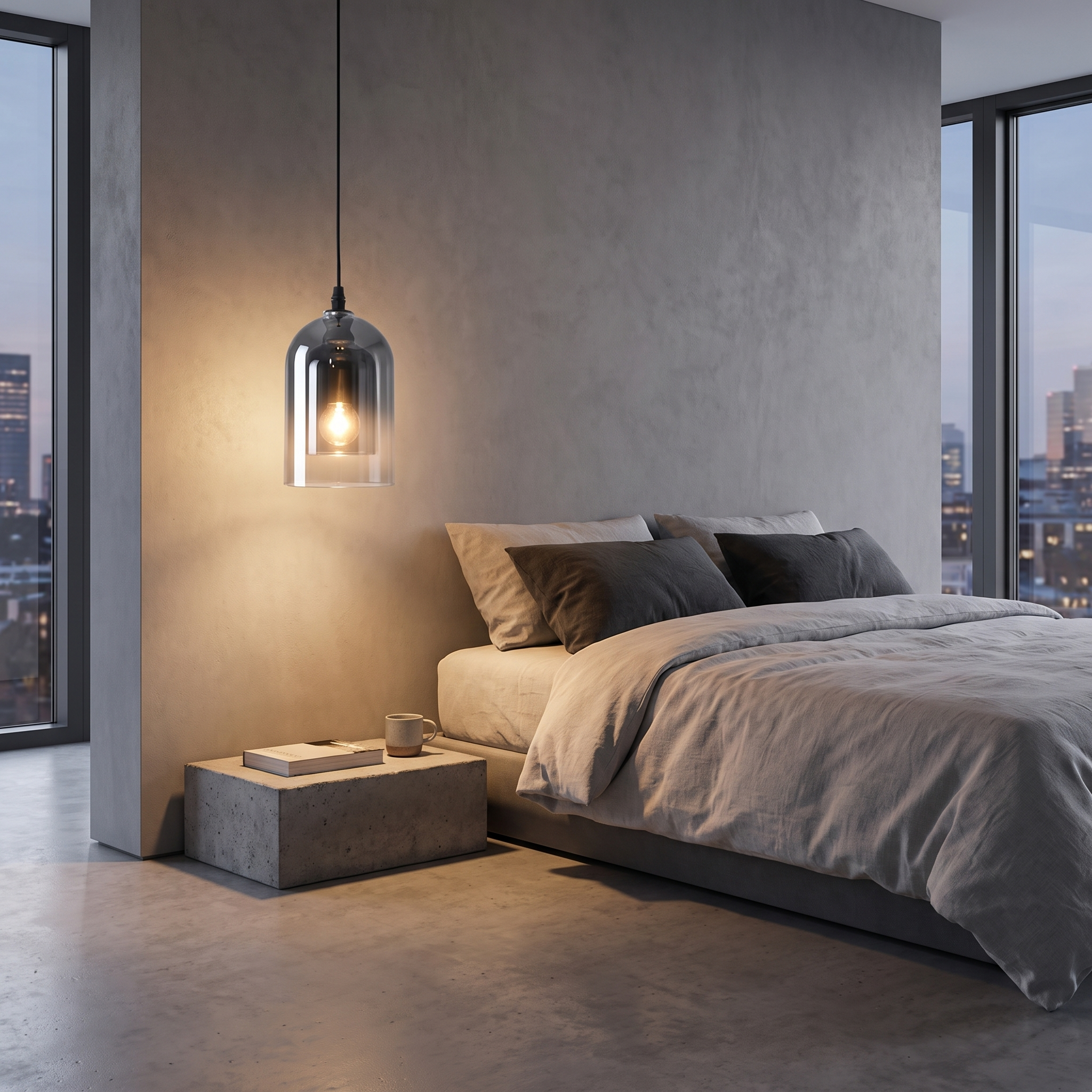 Nyla Glass Pendant Light Smoky Gray lifestyle