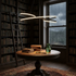 Somerset black ribbon twist chandelier over a home library reading table