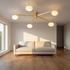 Oria gold oval glass semi flush ceiling light in a modern living room