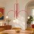 Finale Glass Globe Pendant Chandelier in Bright red, close-up of glass globes