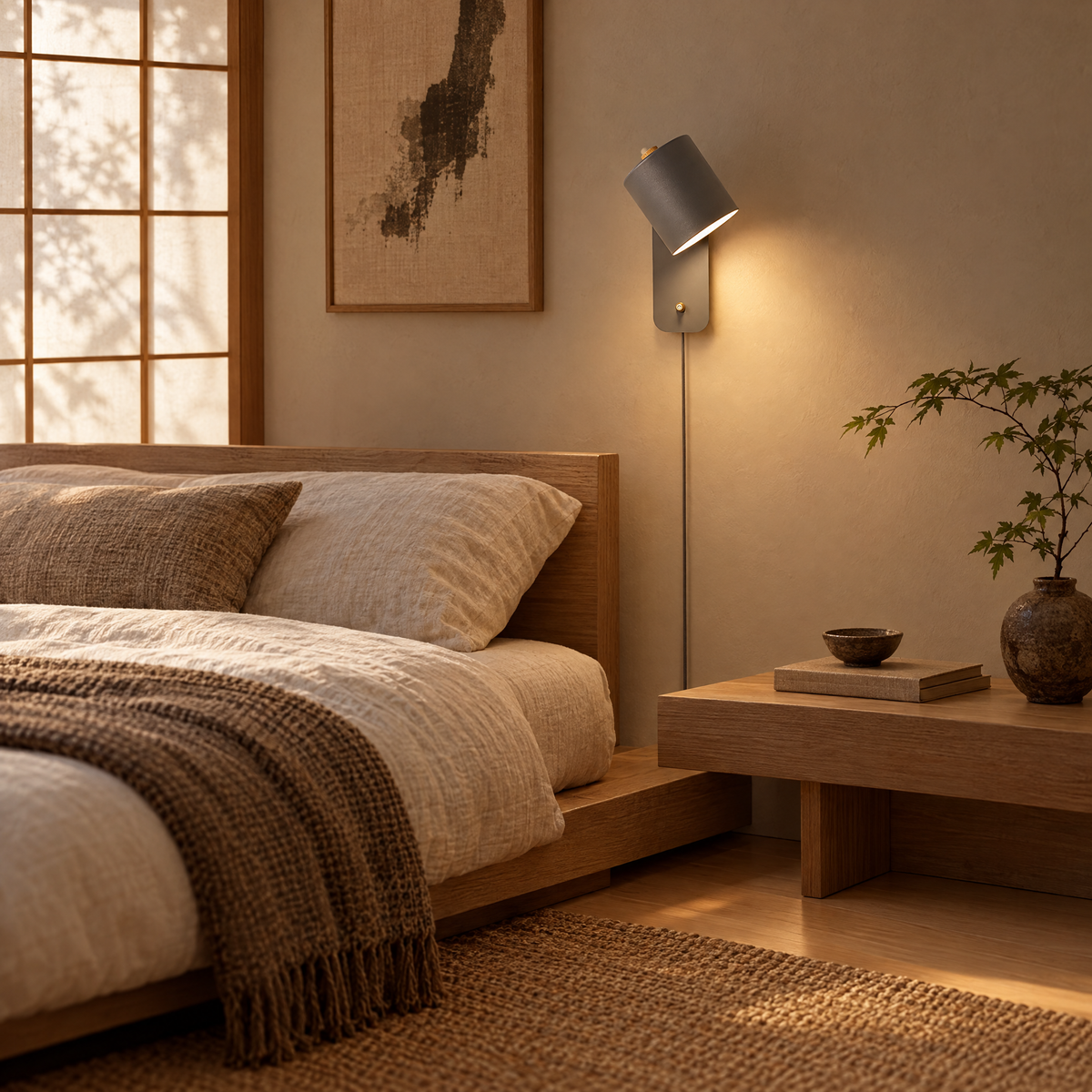 Pivo Plug In Cylinder Wall Lamp in Grey