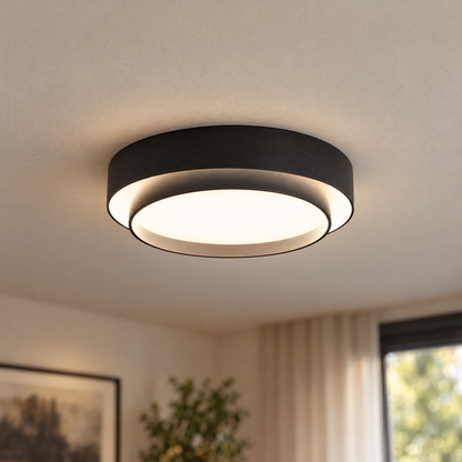 Cadenza Drum Flush Mount Ceiling Light in Black