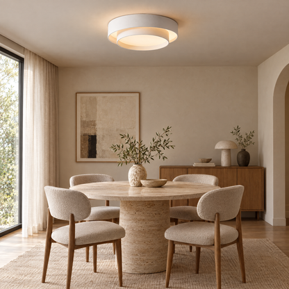Cadenza Drum Flush Mount Ceiling Light in White