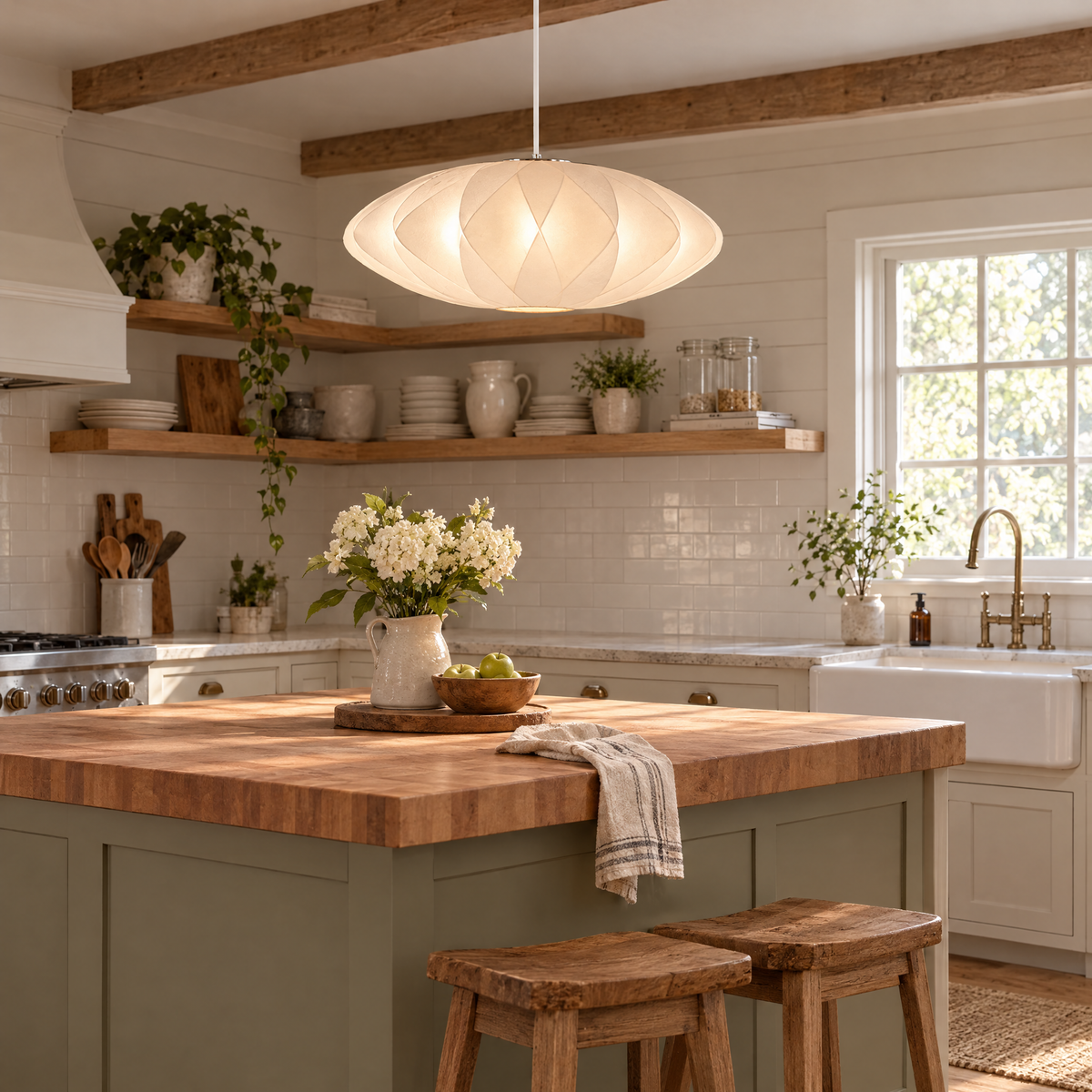 Treccia Crisscross Bubble Pendant Light, Model B