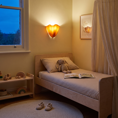 Petalia Amber glass wall sconce in a kids&