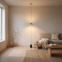 Soreluna 1 Light floor to ceiling LED floor lamp in a Japandi living room