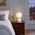 Sylas table lamp in white marble in a Georgian townhouse in Boston bedroom