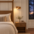 Lectra bedside reading wall light in copper in a Nashville modern farmhouse bedroom