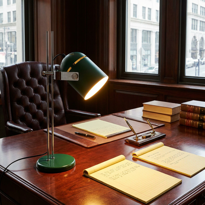 Tilden retro desk lamp on a desk in a law office