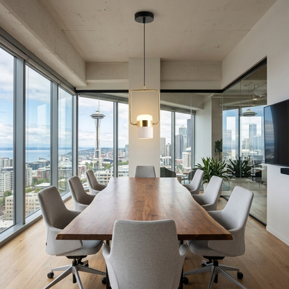Marisol LED pendant light over a conference table