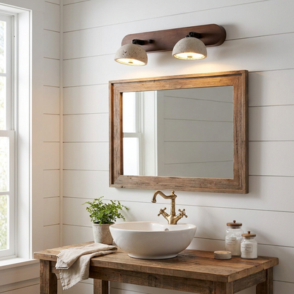 Tivoli vanity light in a modern farmhouse bathroom