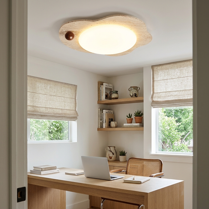 Nuvola Travertine Cloud Ceiling Light in Yellow Travertine &amp; White studio office
