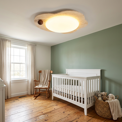 Nuvola Travertine Cloud Ceiling Light in Yellow Travertine &amp; White farmhouse nursery
