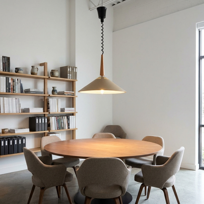 Aelith cone pendant light in Adzuki, office meeting room, Raleigh NC