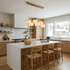 Arelia 6-light alabaster cube cluster pendant over a Minneapolis kitchen island