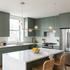 Ailis linear glass globe chandelier, 6 Lights Gold: kitchen island, apartment, Chicago