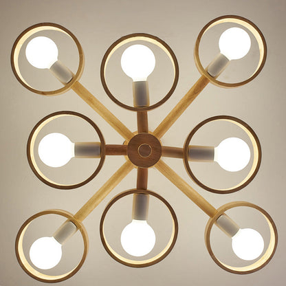 Marigny Rubberwood Ring Chandelier
