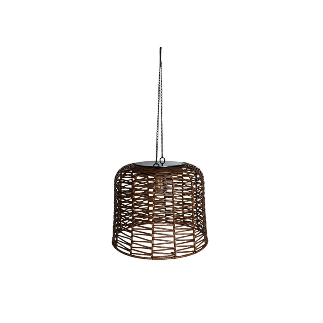 Rhea Woven Rattan Solar Pendant