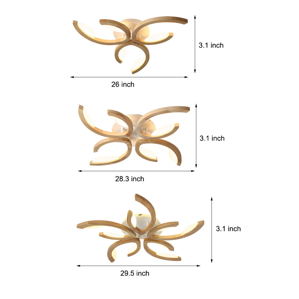 Verbena Leaf Wood Ceiling Light