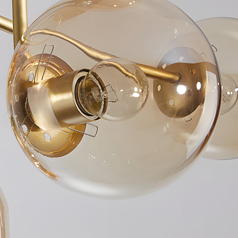 Lenore Glass Globe Semi Flush Chandelier