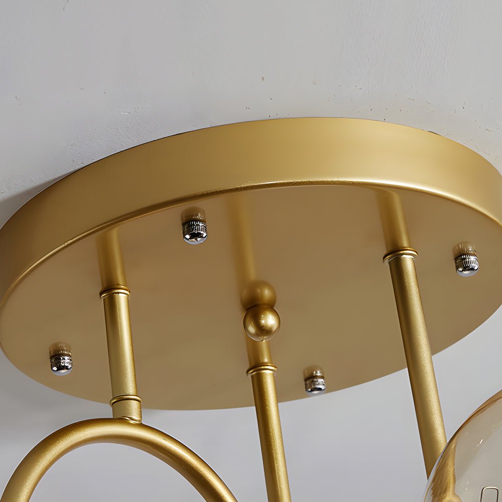 Lenore Glass Globe Semi Flush Chandelier