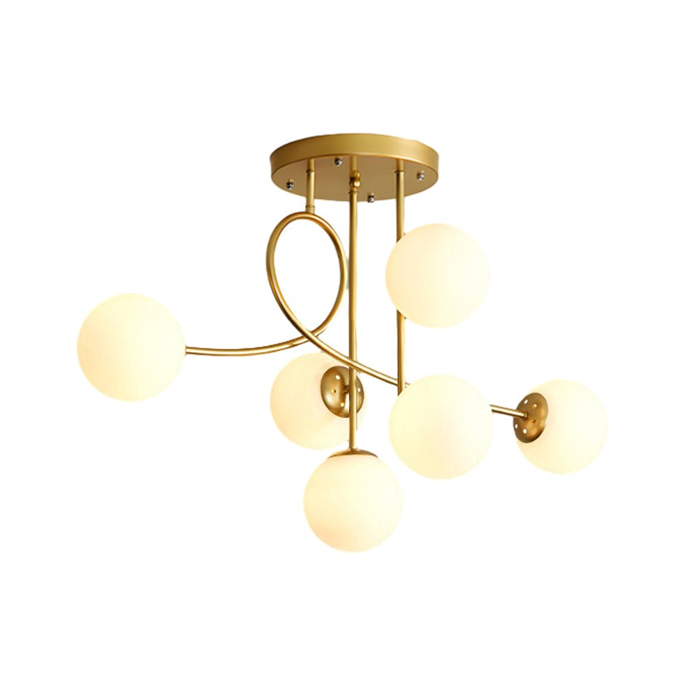 Lenore Glass Globe Semi Flush Chandelier