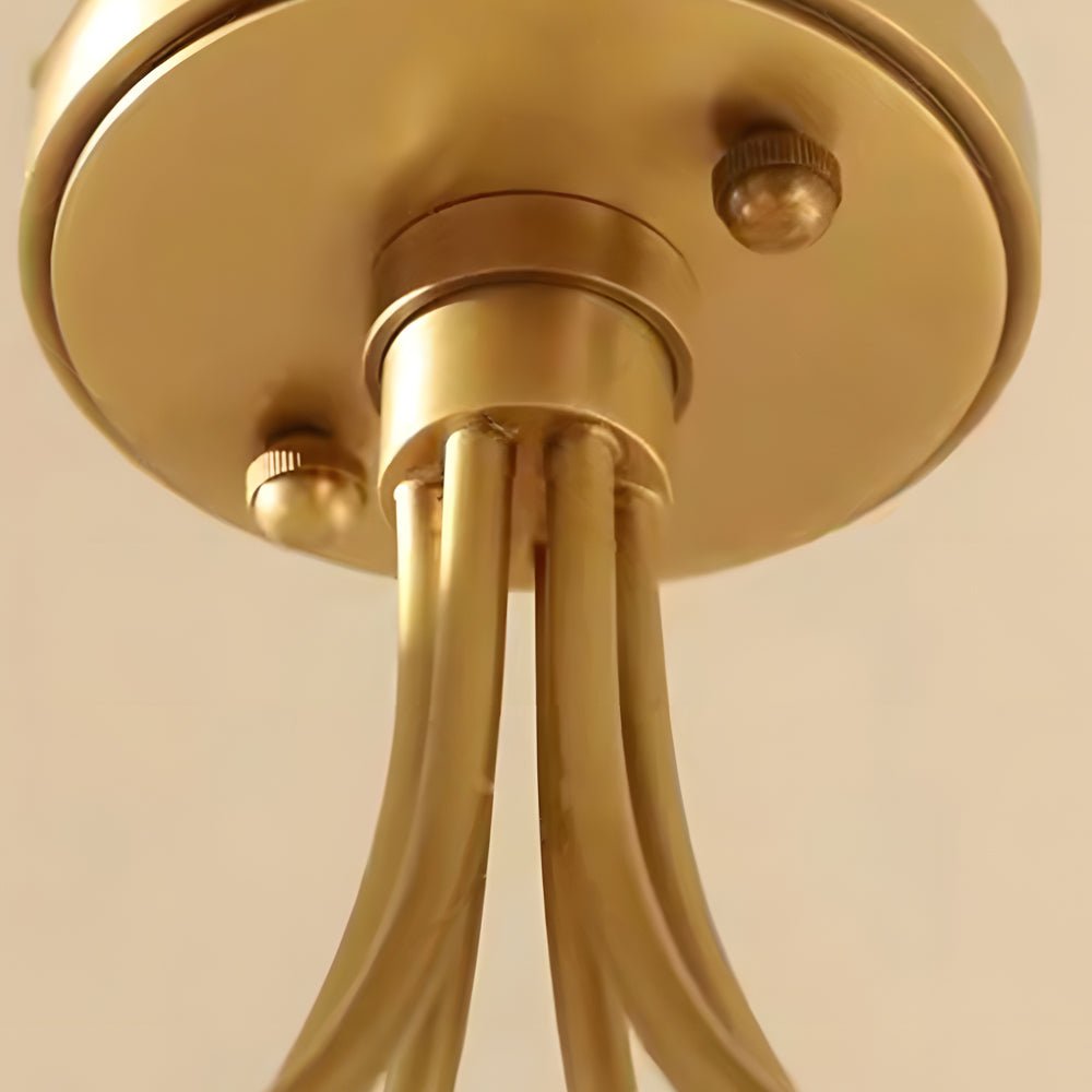 Verriere Carved Glass Brass Ceiling Light