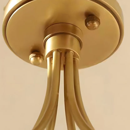 Verriere Carved Glass Brass Ceiling Light
