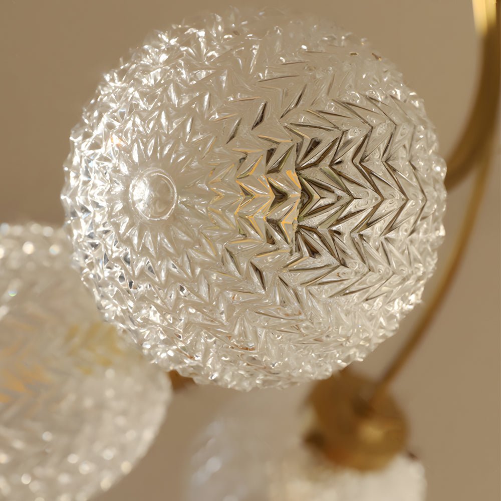 Verriere Carved Glass Brass Ceiling Light