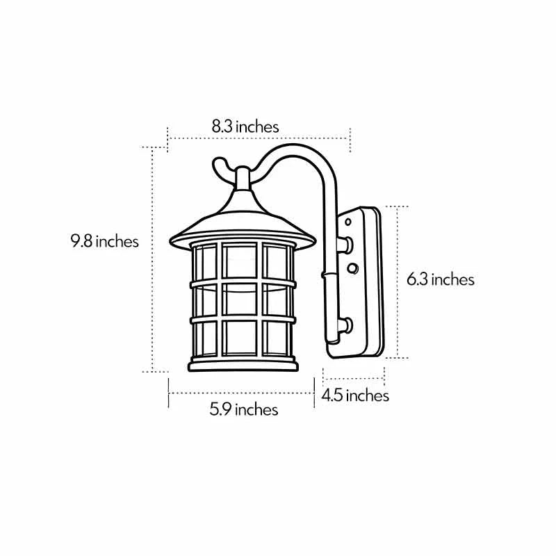Jourdain Farmhouse Lantern Outdoor Wall Light
