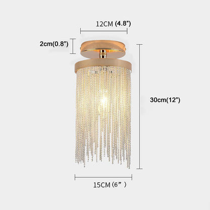 Odetta Metal Tassel Semi Flush Ceiling Light