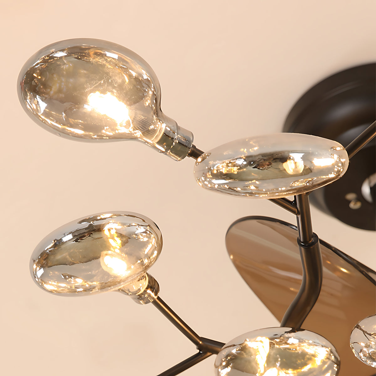 Belisa Amber Glass Ceiling Fan with Light