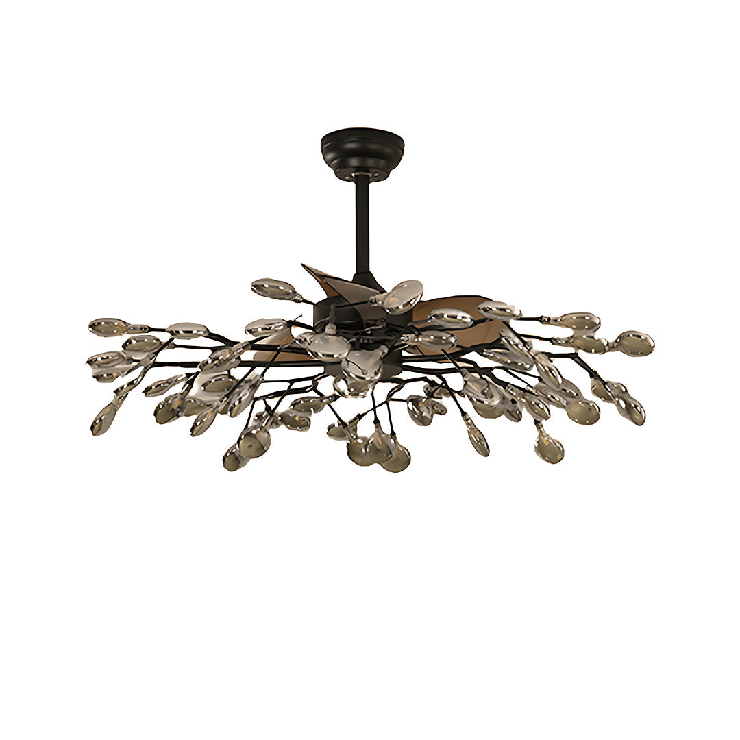 Belisa Amber Glass Ceiling Fan with Light
