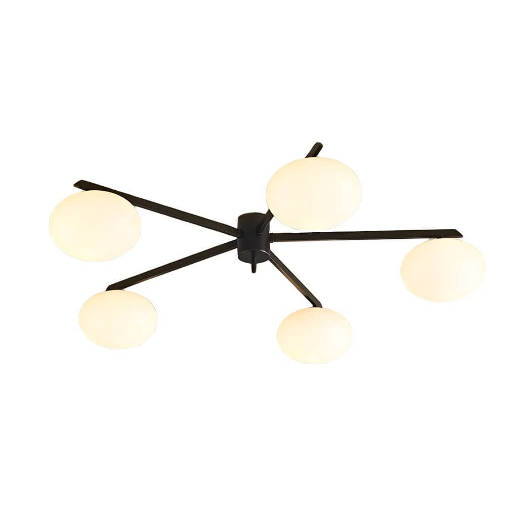 Brume Glass Bubble Semi Flush Ceiling Light