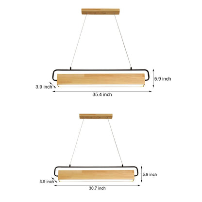Truett Wood Rectangle LED Pendant Light